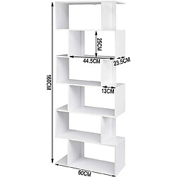 HelloShop26 Bibliothèque 6 Compartiments - Blanc