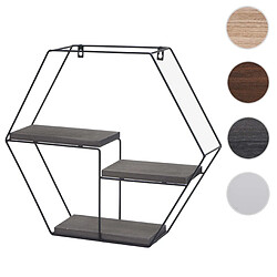 Mendler Étagère murale métal et bois - Gris