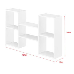 Étagère murale design Helloshop26 à 5 compartiments - Blanc mat