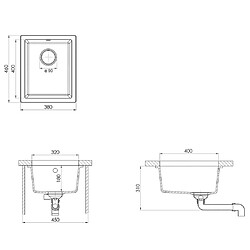 vidaXL Evier Granit Blanc pas cher
