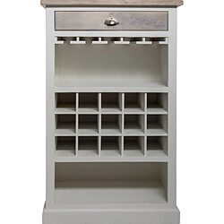 Atmosphera Etagère avec range bouteilles en bois Aleria - L. 73 x H. 115 cm - Blanc