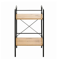 Pegane Étagère 2 niveaux métal et MDF - Noir