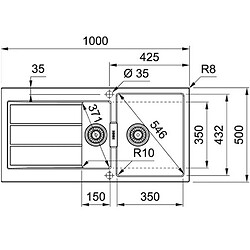 Evier à encastrer 60cm carbone - 915717 - Sirius 2 S2d 651 - FRANKE