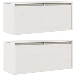 Avis vidaXL Armoires murales pin blanc 80 cm