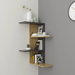 MES Etagère d'Angle Chêne Anthracite