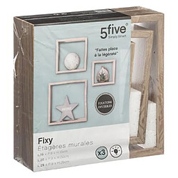Atmosphera 3 Etagères murales design cube Fixy - Couleur chêne