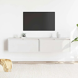 vidaXL Armoires murales pin blanc 80 cm Armoires murales - Bois de pin massif - Peut servir de meuble TV - Dimensions 80 x 30 x 35 cm