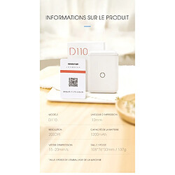 Avis Imprimante d'étiquettes thermique Niimbot D110 - Blanc