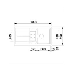 Avis Evier à encastrer 60cm manuel gris/noire avec siphon - 513239 - BLANCO