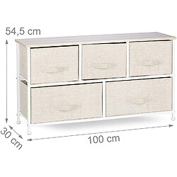 Commode Helloshop26 avec tiroirs - Tissu beige