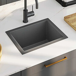 vidaXL Évier de Cuisine Noir