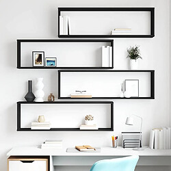 vidaXL Étagères Murales Cube - Noir