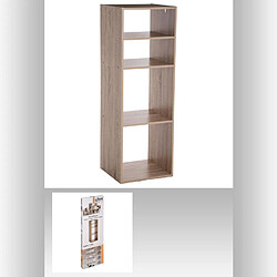 Atmosphera Etagère rectangulaire 4 cases Mix - H. 100,5 cm - Couleur Bois