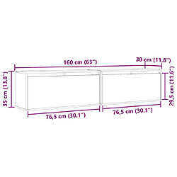 vidaXL Armoires murales pin blanc 80 cm pas cher