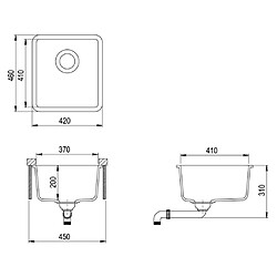 vidaXL Évier Cuisine Granit Seul Lavabo Blanc pas cher