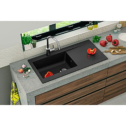Stradour Évier 1 Cuve + Égouttoir Noir