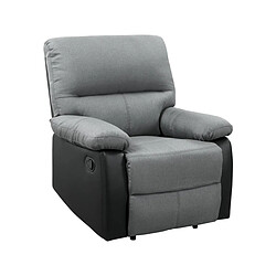 Habitat Et Jardin Fauteuil relax Lincoln - 90 x 89 x 103 cm - Noir/Gris foncé Fauteuil relax inclinable - Ton noir/gris - Mécanisme manuel - Rembourrage mousse