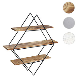 Mendler Étagère murale bois métal - Marron
