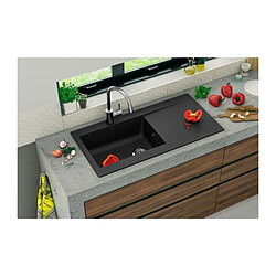 Stradour Évier 1 Cuve + Égouttoir Noir
