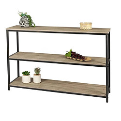 Urban Living Etagère bibliothèque 3 niveaux design industriel DOCK - L. 120 x H. 80 cm - Noir pas cher