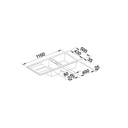 Blanco Evier à encastrer 80cm manuel Blanc