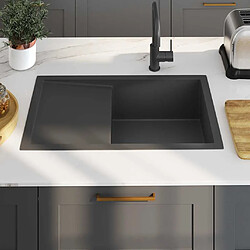 Avis vidaXL Évier Cuisine Noir 75x44x20 cm Avec Égouttoir