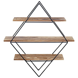 Mendler Étagère murale bois métal - Marron