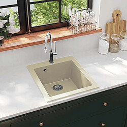 Vidaxl Évier de Cuisine en Granit - Beige Évier durable - Granit résistant à la chaleur - Dimensions 425 x 500 mm - Beige