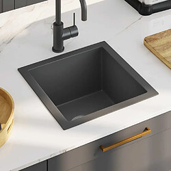 vidaXL Évier de Cuisine Noir Inox
