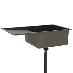 Acheter vidaXL Évier Cuisine Noir 75x44x20 cm Avec Égouttoir