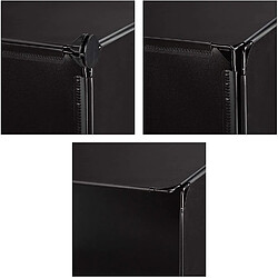 Helloshop26 Étagère escalier 6 cubes - Noir Étagère escalier 6 compartiments - cubes plastiques - tubes métal - à poser