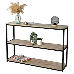 Acheter Urban Living Etagère bibliothèque 3 niveaux design industriel DOCK - L. 120 x H. 80 cm - Noir