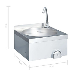 vidaXL Lavabo Inox avec robinet et distributeur pas cher