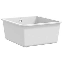 Acheter vidaXL Évier Cuisine Granit Seul Lavabo Blanc