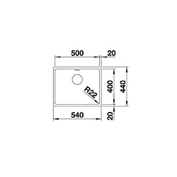 Evier à encastrer 54cm inox - 522967 - Andano 500-u - BLANCO