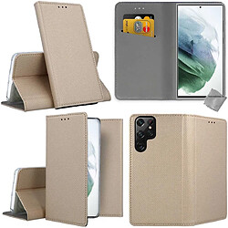 Htdmobiles HTD Mobiles Housse Samsung Galaxy S22 Ultra 5G - Or Magnet