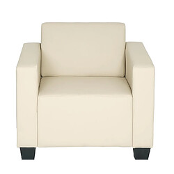 Avis Mendler Fauteuil club simili cuir - Crème
