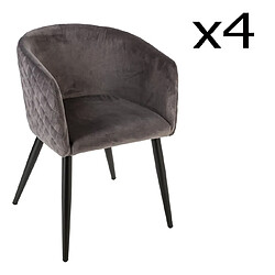 Pegane Fauteuil de dîner - Gris foncé