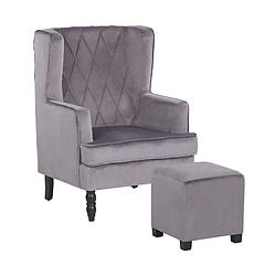 Beliani Fauteuil SANDSET Velours - Gris