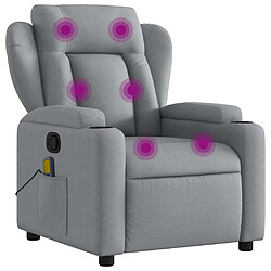 vidaXL Fauteuil de massage inclinable - Gris clair Tissu