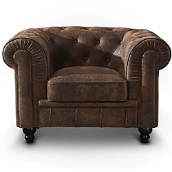 Fauteuil Chesterfield Vintage - Marron