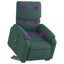 Avis VIDAXL Fauteuil de massage inclinable - Vert foncé tissu