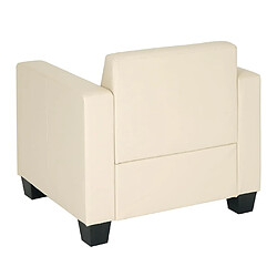Acheter Mendler Fauteuil club simili cuir - Crème