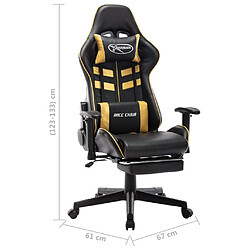 vidaXL Chaise de jeu Noir et Doré pas cher