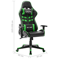 vidaXL Chaise de jeu - Noir et vert pas cher