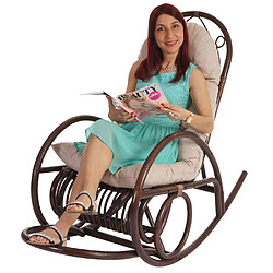 Mendler Fauteuil à bascule pivotant - Marron