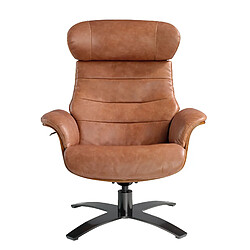 Angel Cerda Fauteuil pivotant inclinable en cuir marron