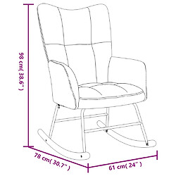 vidaXL Chaise à bascule avec repose-pied Noir Velours pas cher