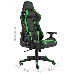 vidaXL Chaise de jeu pivotante - Noir et Vert pas cher