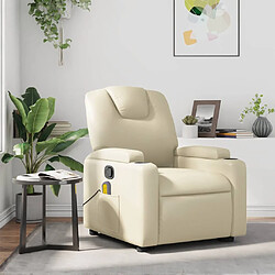 VIDAXL Fauteuil de Massage Inclinable - Crème Similicuir
